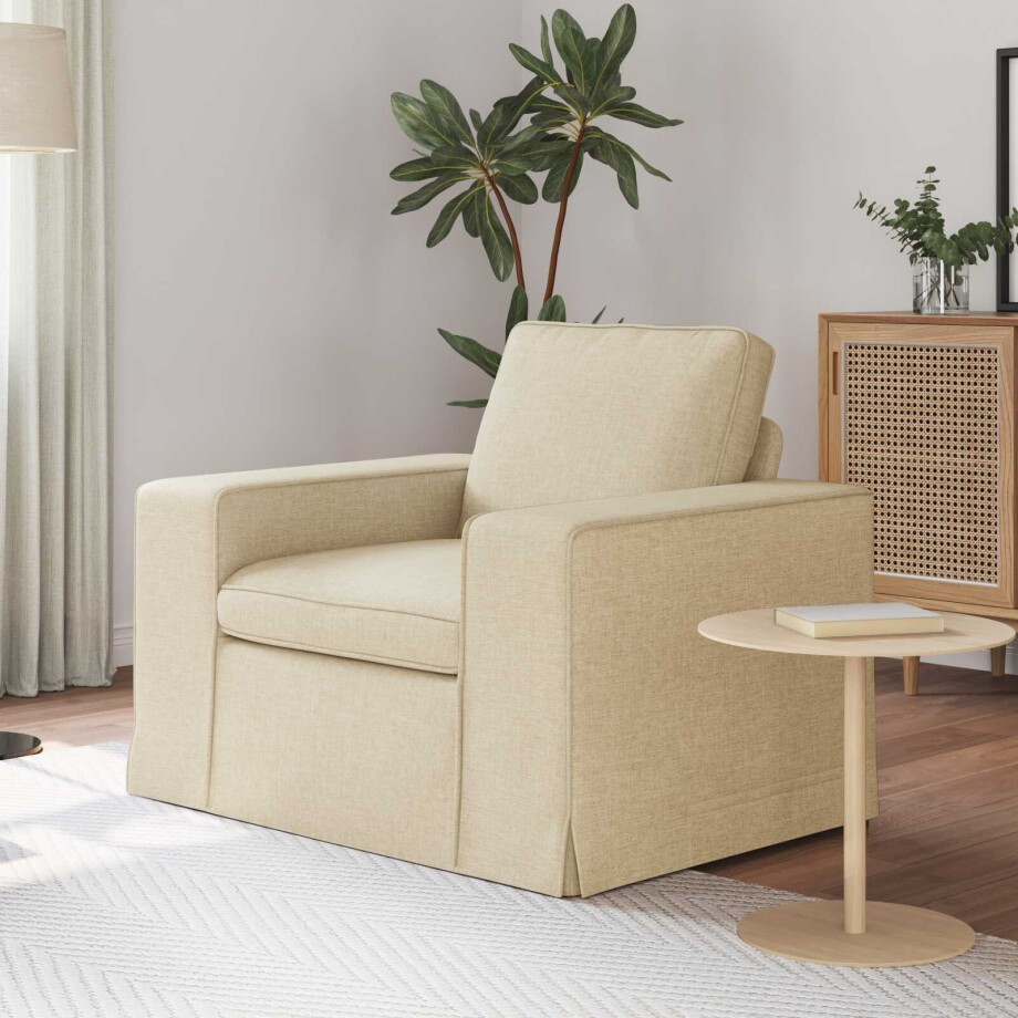 vidaXL Bank Crème 103 x 80 x 82 cm Stof afbeelding 1