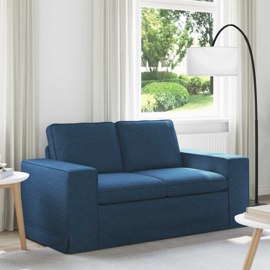 vidaXL Bank Blauw 162 x 80 x 82 cm Stof afbeelding 1