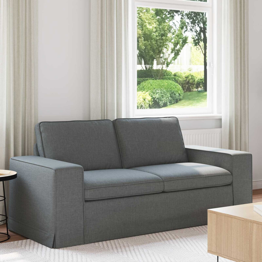 vidaXL Bank Donkergrijs 182 x 80 x 82 cm Stof afbeelding 1