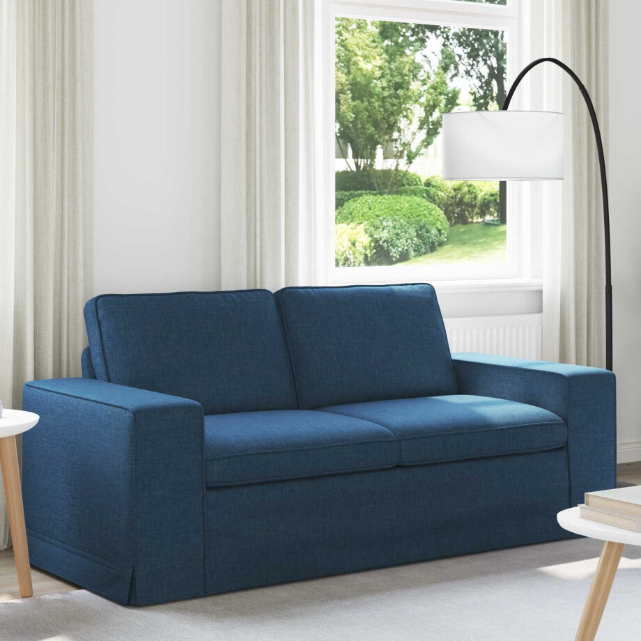 vidaXL Bank Blauw 182 x 80 x 82 cm Stof afbeelding 1