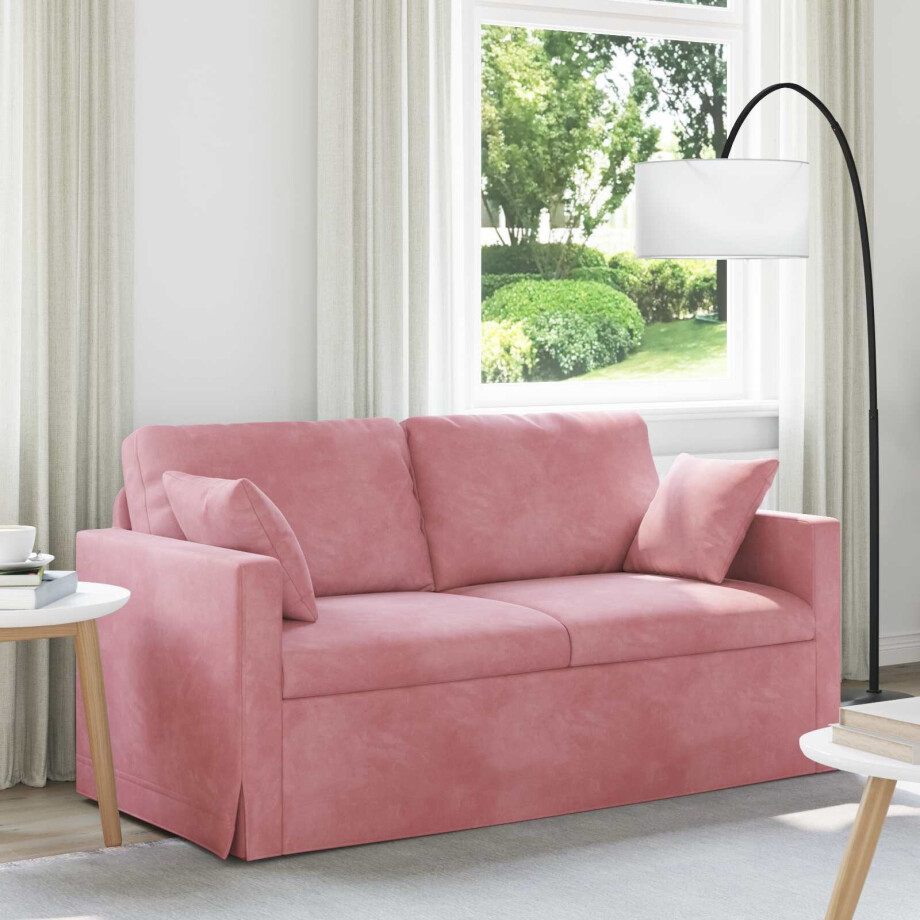 vidaXL Bank Roze 158 x 78 x 80 cm Fluweel afbeelding 1