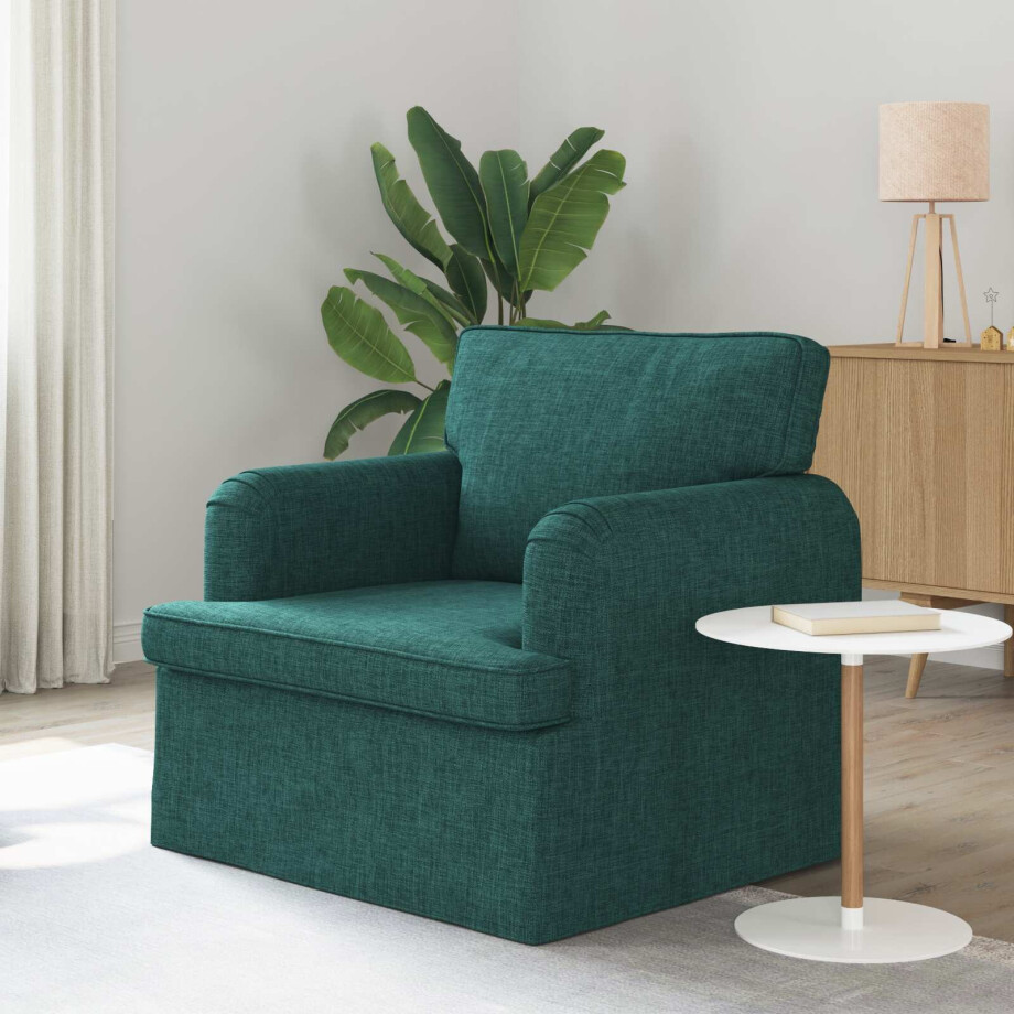 vidaXL Bank Donkergroen 84 x 80 x 85 cm Stof afbeelding 1