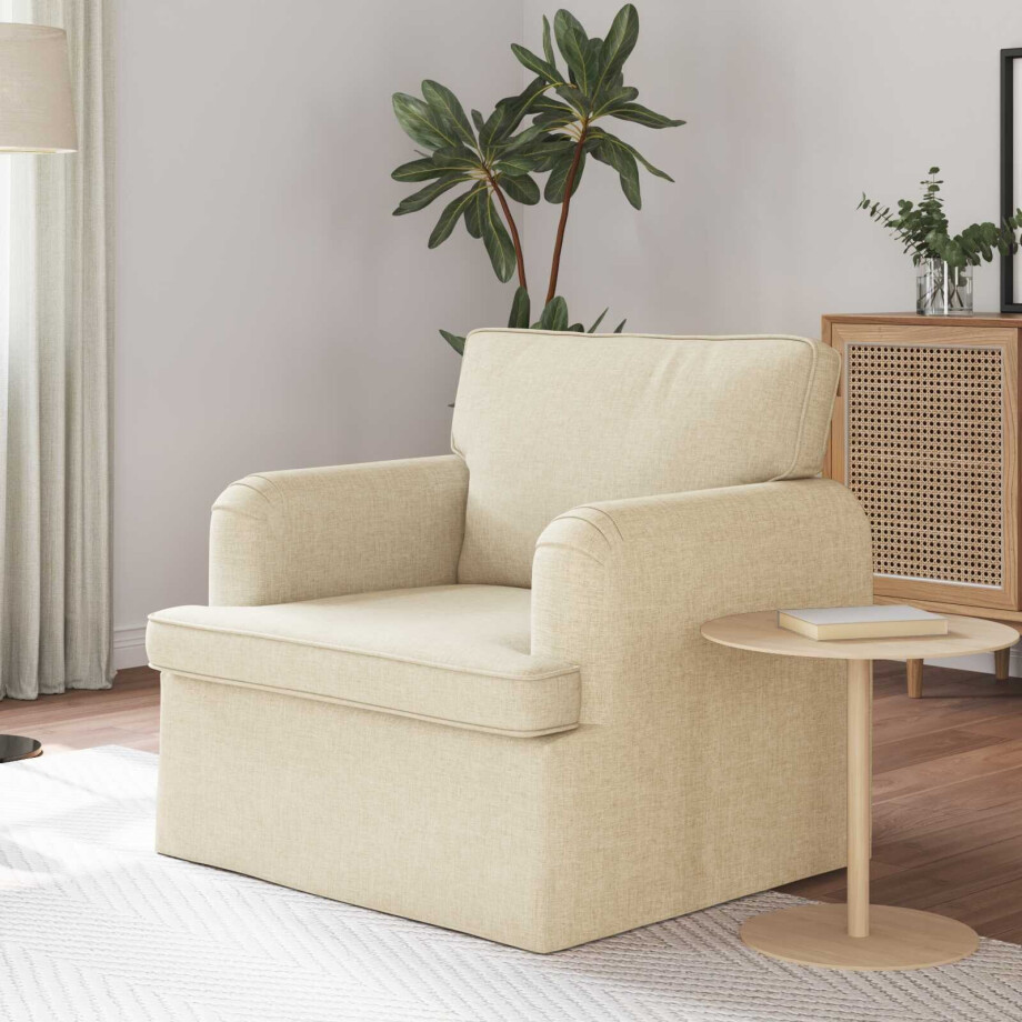 vidaXL Bank Crème 84 x 80 x 85 cm Stof afbeelding 1