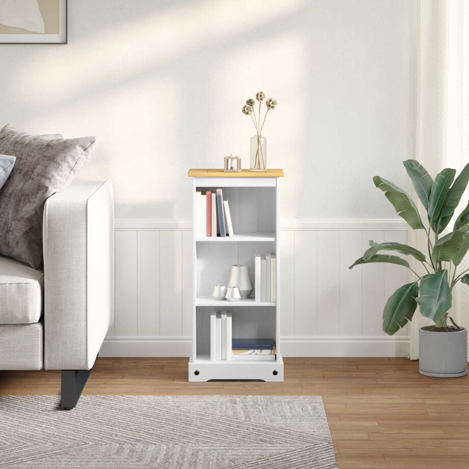 vidaXL Boekenkast Wit 46 x 29 x 100 cm Massief grenenhout afbeelding 1