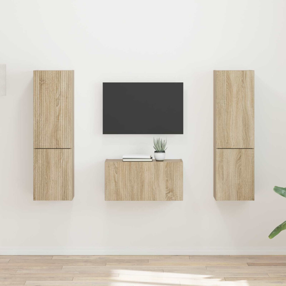 vidaXL Tv-meubelset 5 pcs Sonoma Eiken Bewerkt hout afbeelding 1