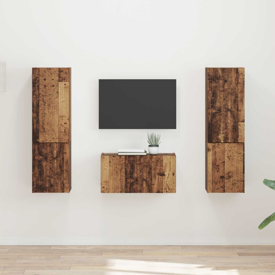vidaXL Tv-meubelset 5 pcs Oud Hout Bewerkt hout vidaXL Tv-meubelset 5 pcs Oud Hout Bewerkt hout afbeelding 1