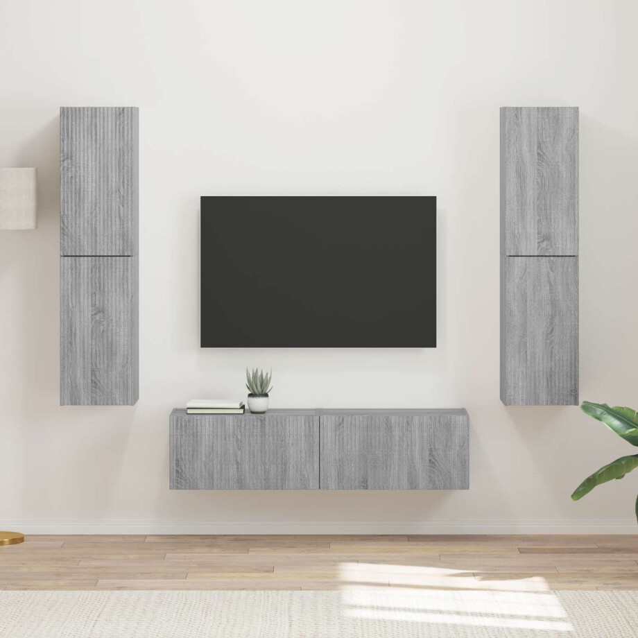 vidaXL Tv-meubelset 6 pcs Grijs Sonoma Bewerkt hout afbeelding 1