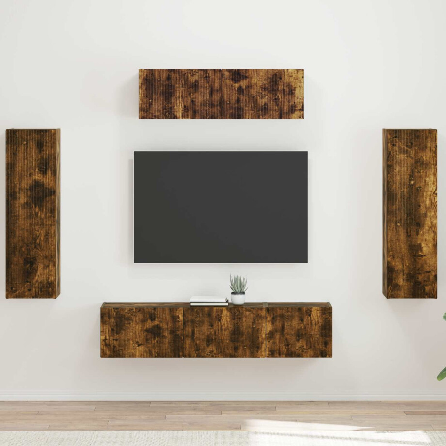 vidaXL TV-kast 5 pcs Gerookt eiken afbeelding 1