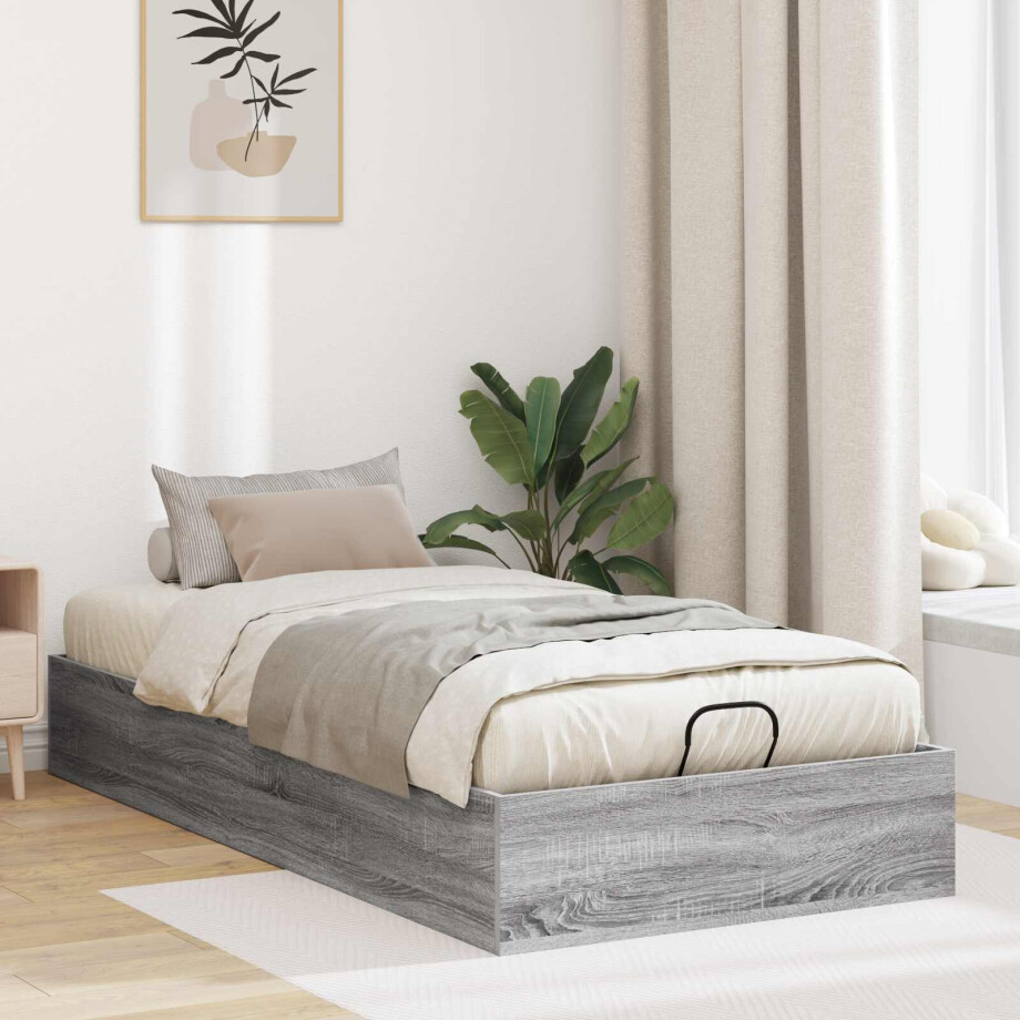 vidaXL Ottoman Bedframe Grijze Sonoma 80,5 x 200 cm Geconstrueerd hout afbeelding 1
