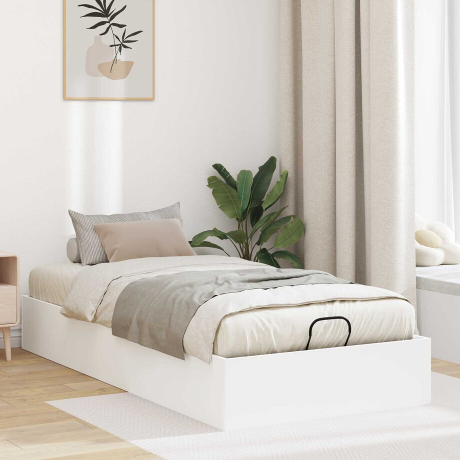 vidaXL Ottoman Bedframe Wit 193 x 90 x 25 cm Geconstrueerd hout vidaXL Ottoman Bedframe Wit 193 x 90 x 25 cm Geconstrueerd hout afbeelding 1