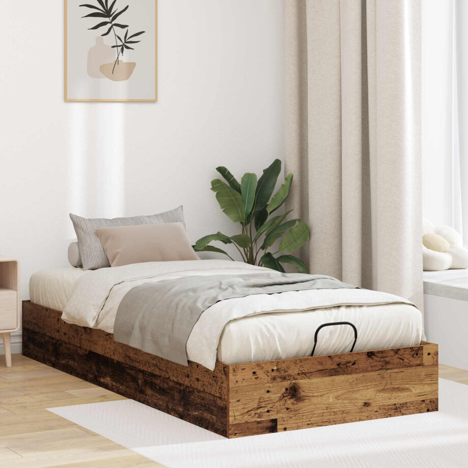 vidaXL Ottoman Bedframe Oudhout 75,5 x 190 cm Geconstrueerd hout vidaXL Ottoman Bedframe Oudhout 75,5 x 190 cm Geconstrueerd hout afbeelding 1