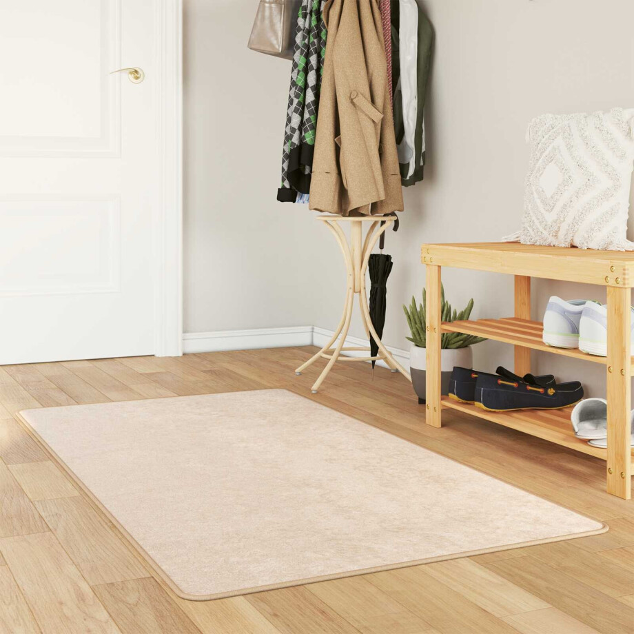vidaXL Vloerkleedloper MARSA Crème 100 x 150 cm Polyester en PVC afbeelding 1
