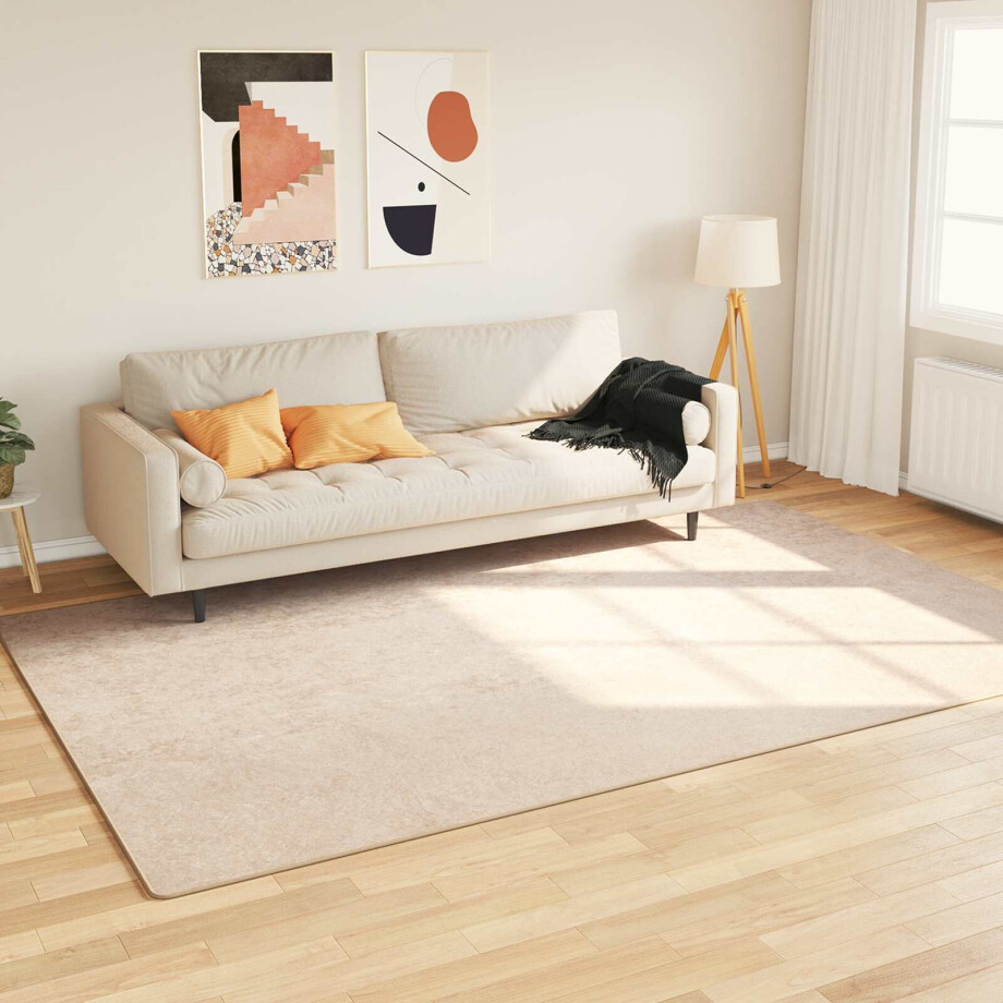 vidaXL Vloerkleedloper MARSA Crème 190 x 300 cm Polyester en PVC afbeelding 1