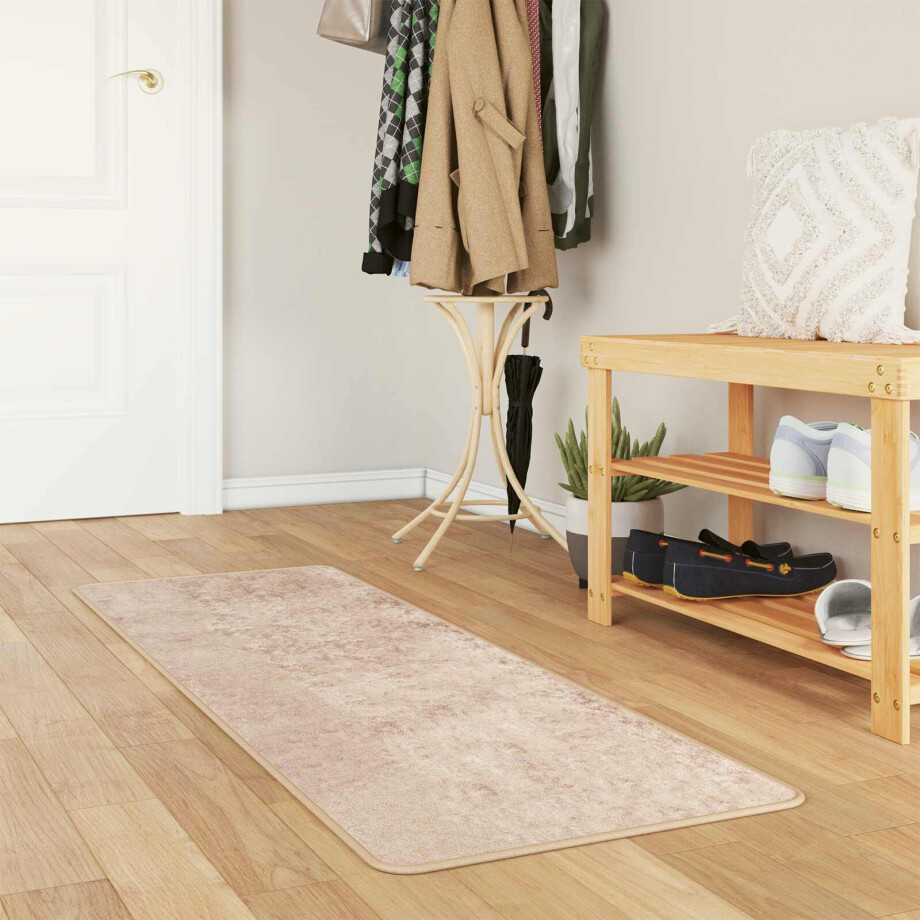 vidaXL Vloerkleedloper MARSA Beige 50 x 200 cm Polyester en PVC vidaXL Vloerkleedloper MARSA Beige 50 x 200 cm Polyester en PVC afbeelding 1