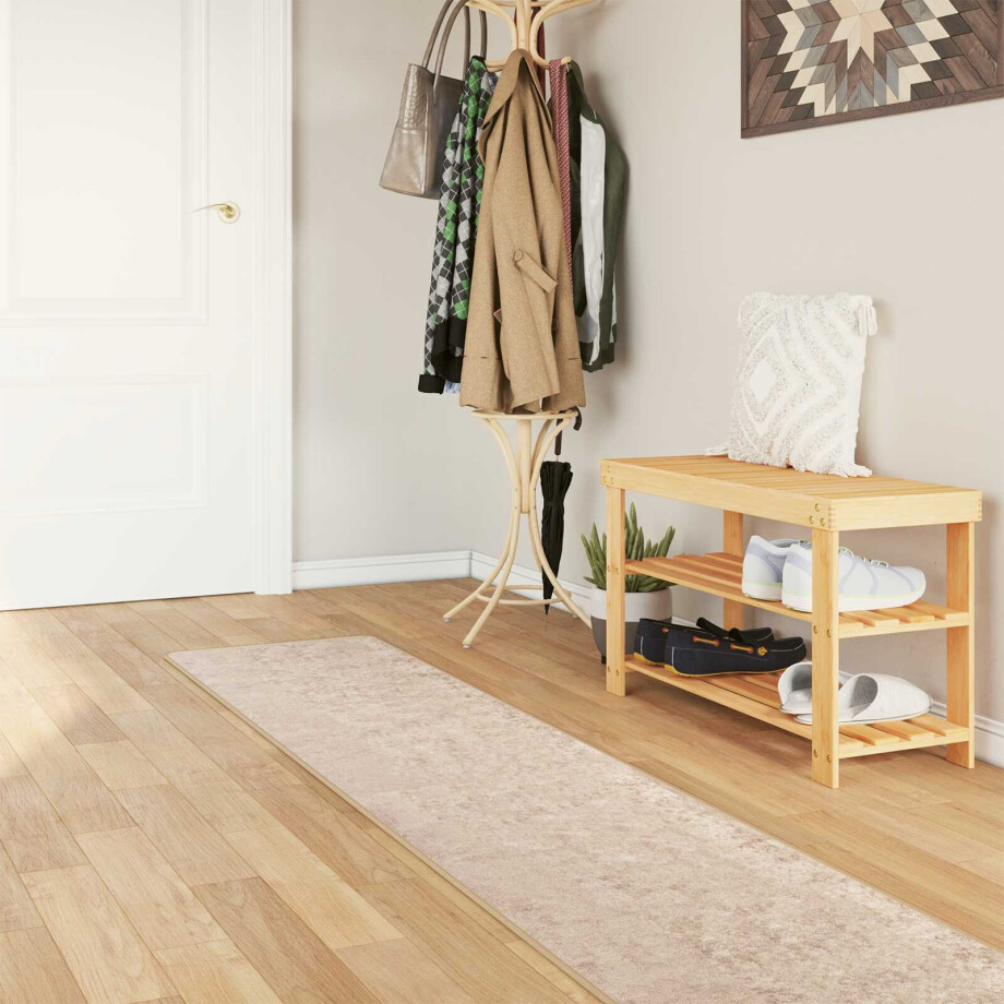 vidaXL Vloerkleedloper MARSA Beige 50 x 450 cm Polyester en PVC vidaXL Vloerkleedloper MARSA Beige 50 x 450 cm Polyester en PVC afbeelding 1