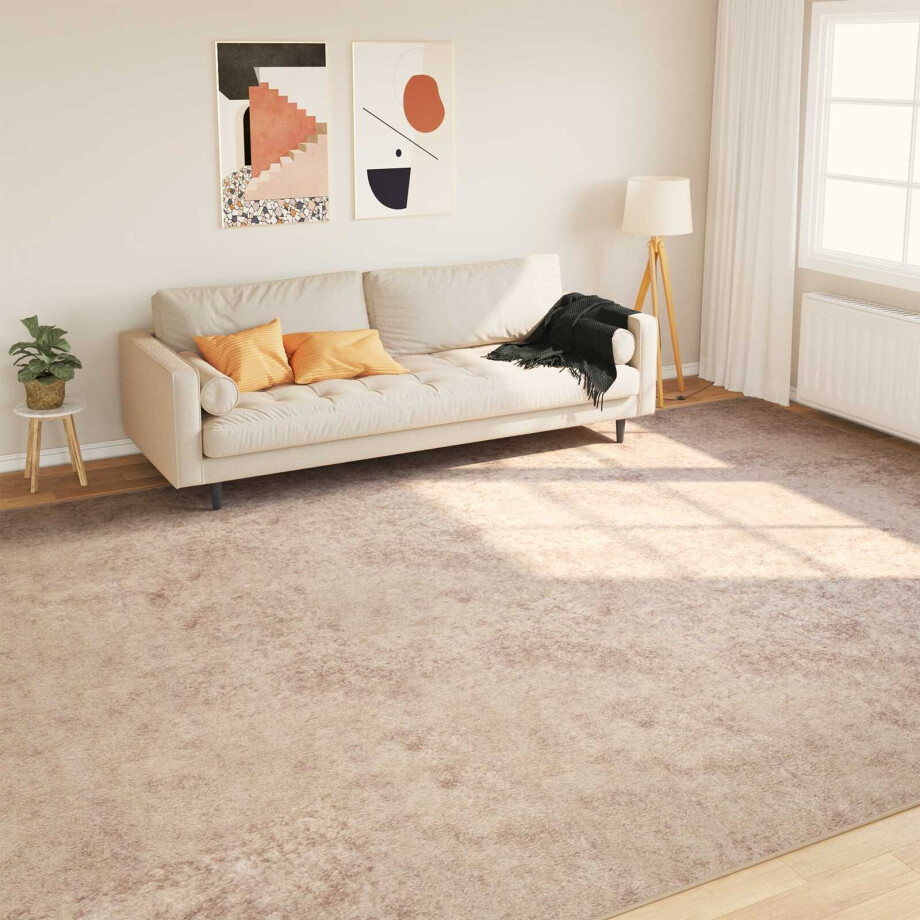 vidaXL Vloerkleedloper MARSA Beige 300 x 400 cm Polyester en PVC afbeelding 1