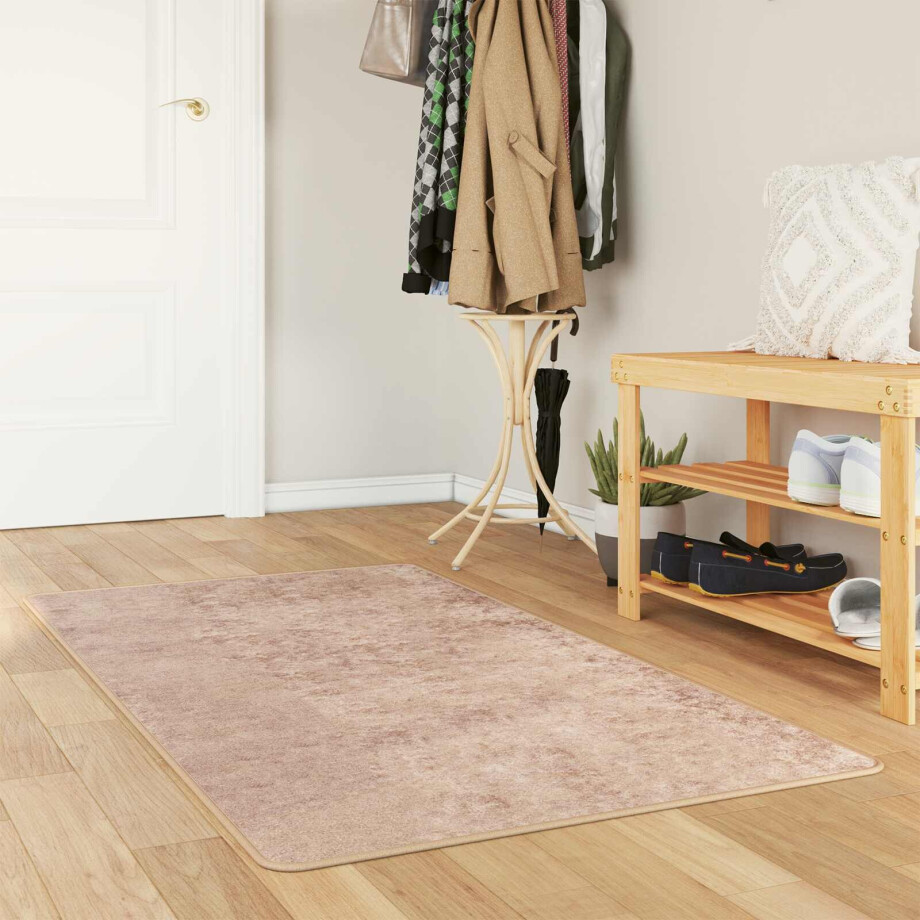 vidaXL Vloerkleedloper MARSA Zand 100 x 150 cm Polyester en PVC afbeelding 1