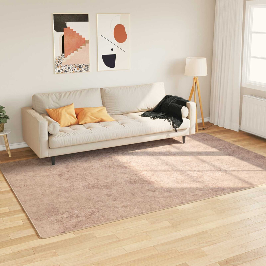 vidaXL Vloerkleedloper MARSA Zand 150 x 230 cm Polyester en PVC afbeelding 1