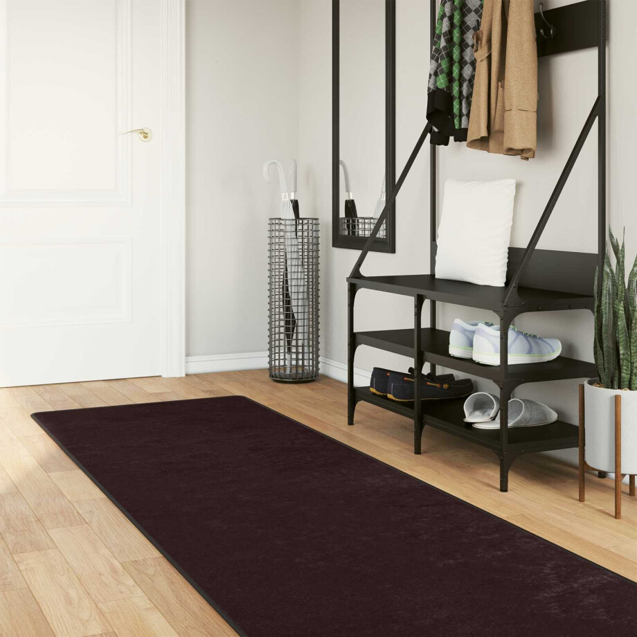 vidaXL Vloerkleedloper MARSA Antraciet 80 x 400 cm Polyester en PVC afbeelding 1