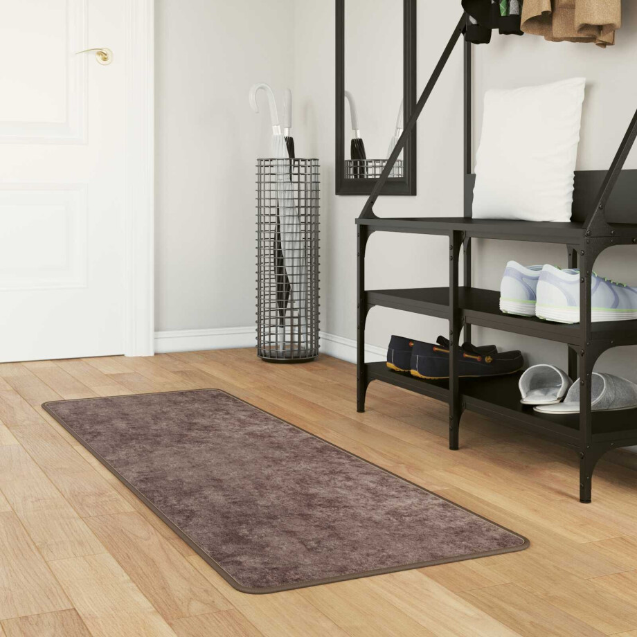 vidaXL Vloerkleedloper MARSA Grijs 50 x 200 cm Polyester en PVC afbeelding 1
