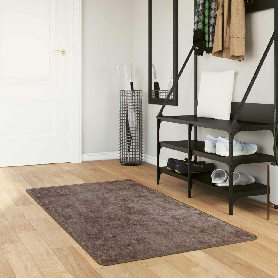 vidaXL Vloerkleedloper MARSA Grijs 80 x 100 cm Polyester en PVC afbeelding 1
