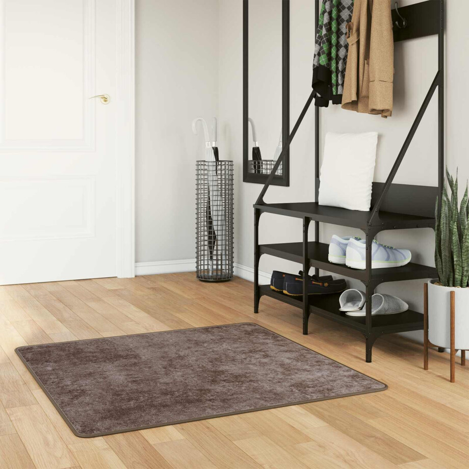 vidaXL Vloerkleedloper MARSA Grijs 100 x 100 cm Polyester en PVC afbeelding 1