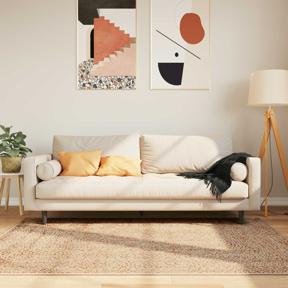 vidaXL Vloerkleedloper MARSA Geel 120 x 170 cm Polyester en PVC afbeelding 1