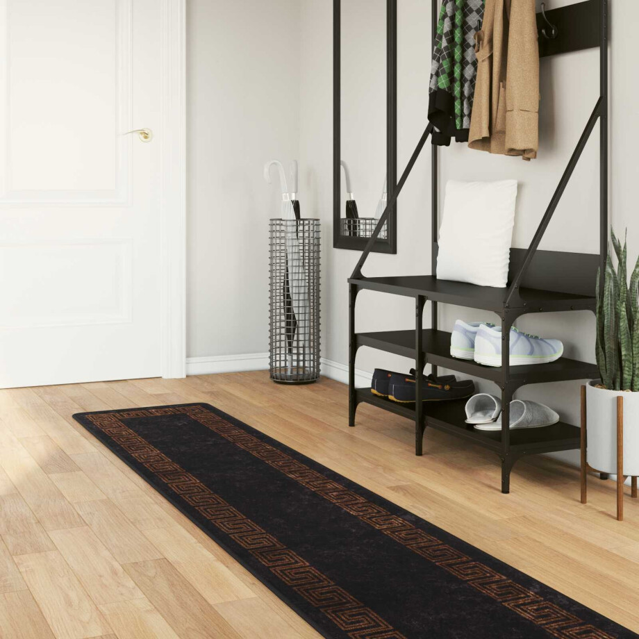 vidaXL Vloerkleedloper MARSA Zwart 50 x 400 cm Polyester en PVC vidaXL Vloerkleedloper MARSA Zwart 50 x 400 cm Polyester en PVC afbeelding 1