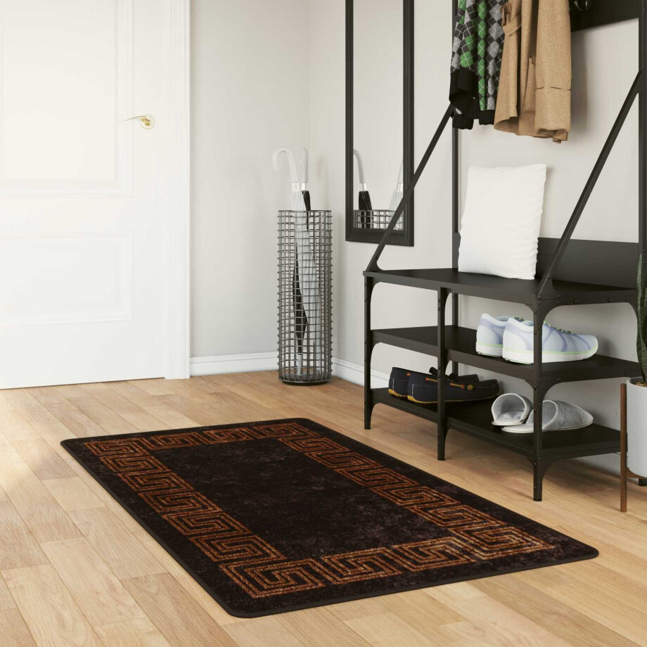 vidaXL Vloerkleedloper MARSA Zwart 100 x 150 cm Polyester en PVC afbeelding 1