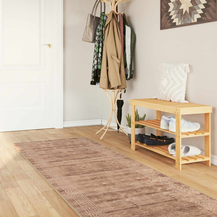 vidaXL Vloerkleedloper MARSA Wit 100 x 300 cm Polyester en PVC vidaXL Vloerkleedloper MARSA Wit 100 x 300 cm Polyester en PVC afbeelding 1