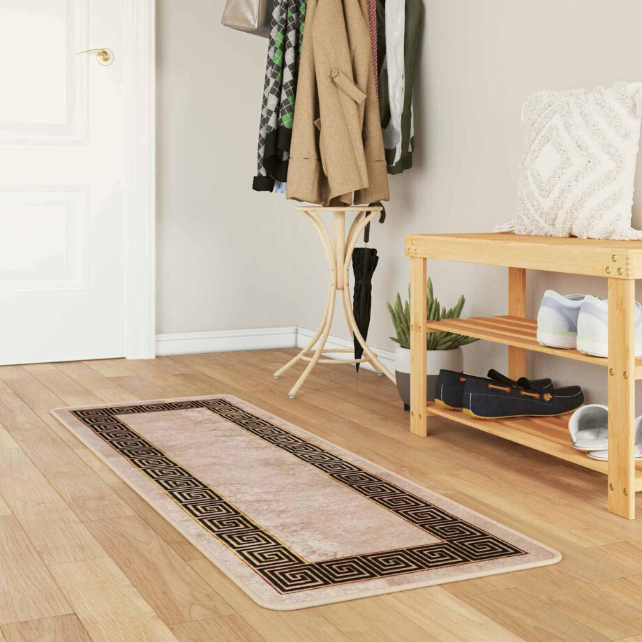 vidaXL Vloerkleedloper MARSA Zwart 50 x 200 cm Polyester en PVC afbeelding 1