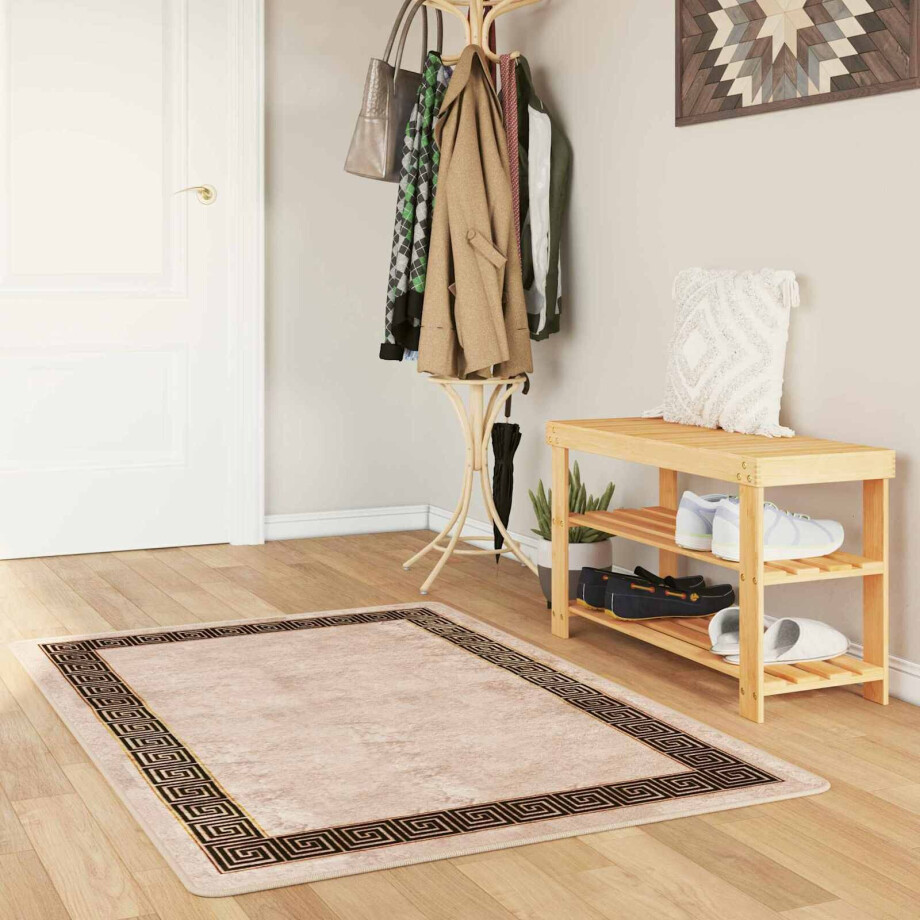 vidaXL Vloerkleedloper MARSA Zwart 100 x 150 cm Polyester en PVC afbeelding 1