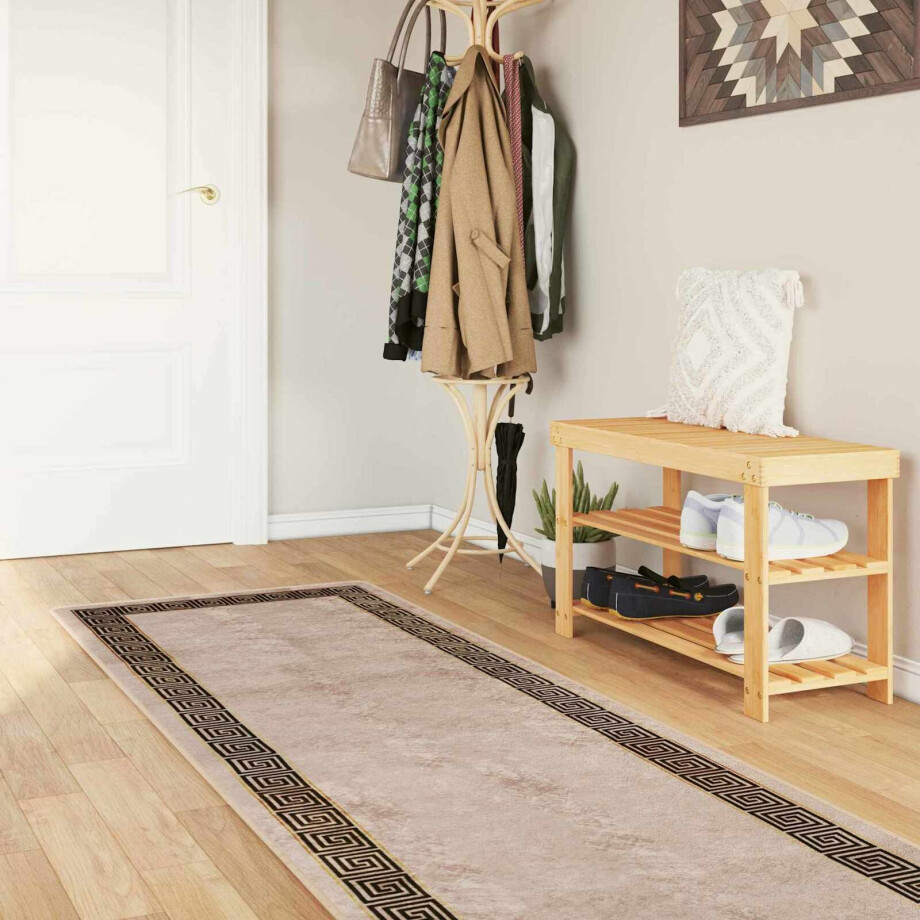 vidaXL Vloerkleedloper MARSA Zwart 100 x 400 cm Polyester en PVC vidaXL Vloerkleedloper MARSA Zwart 100 x 400 cm Polyester en PVC afbeelding 1