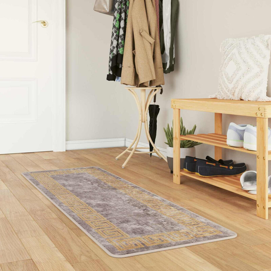 vidaXL Vloerkleedloper MARSA Grijs 50 x 100 cm Polyester en PVC vidaXL Vloerkleedloper MARSA Grijs 50 x 100 cm Polyester en PVC afbeelding 1