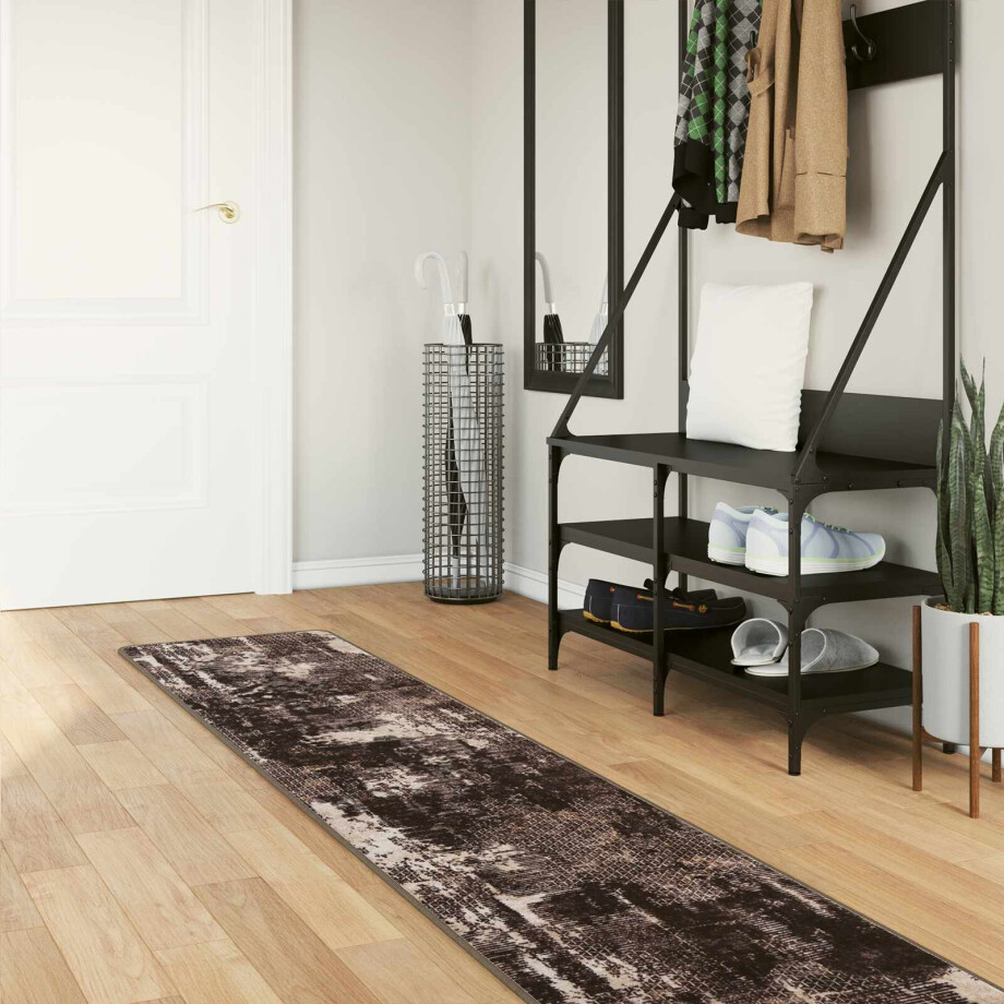 vidaXL Vloerkleedloper MARSA Zwart 50 x 400 cm Polyester en PVC vidaXL Vloerkleedloper MARSA Zwart 50 x 400 cm Polyester en PVC afbeelding 1