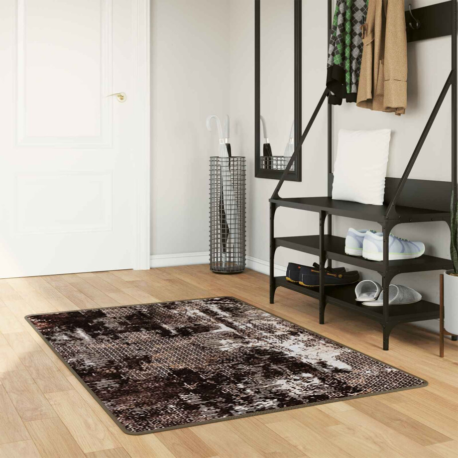 vidaXL Vloerkleedloper MARSA Zwart 100 x 150 cm Polyester en PVC vidaXL Vloerkleedloper MARSA Zwart 100 x 150 cm Polyester en PVC afbeelding 1