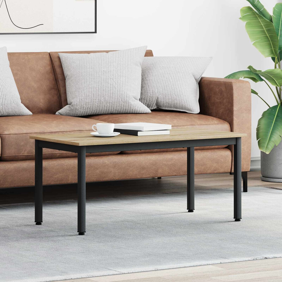 vidaXL Salontafel Sonoma 100 x 50 x 45 cm Bewerkt hout afbeelding 1