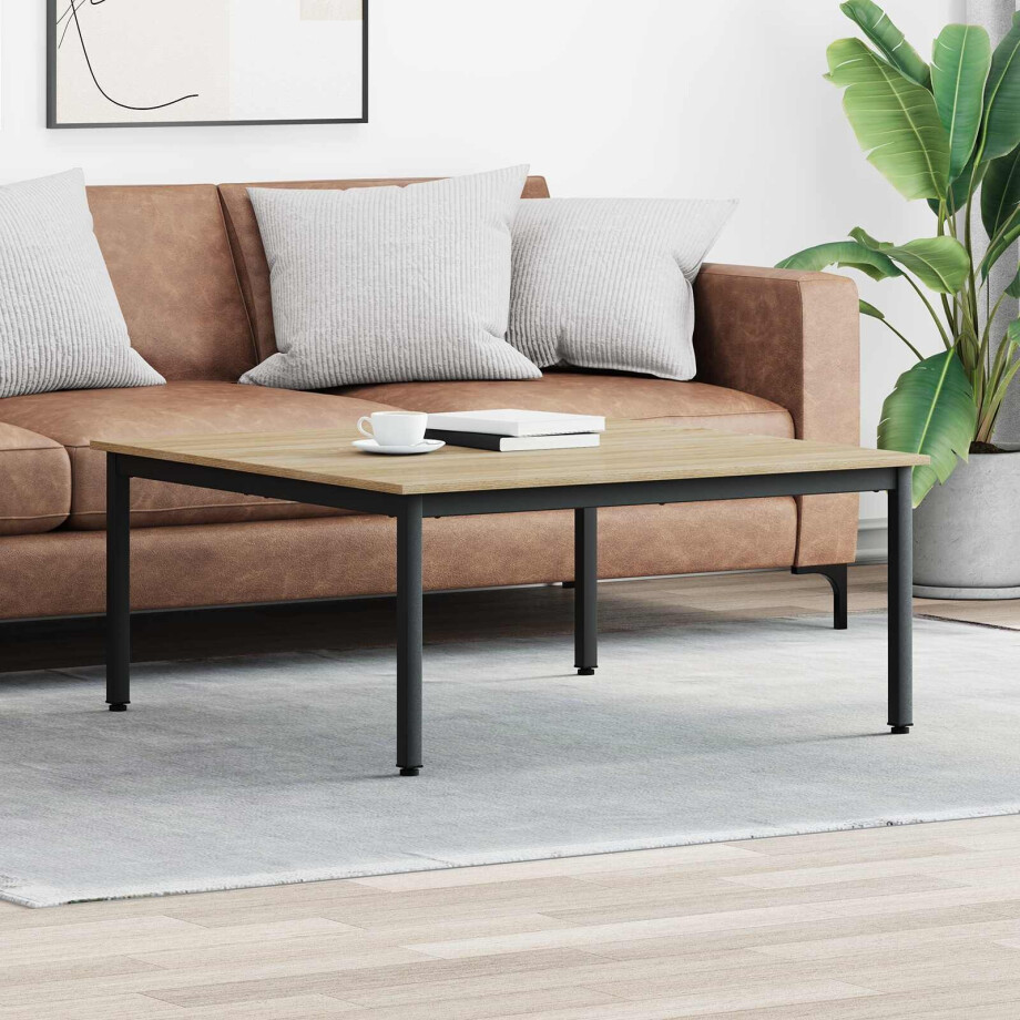 vidaXL Salontafel Sonoma 100 x 100 x 45 cm Bewerkt hout afbeelding 1