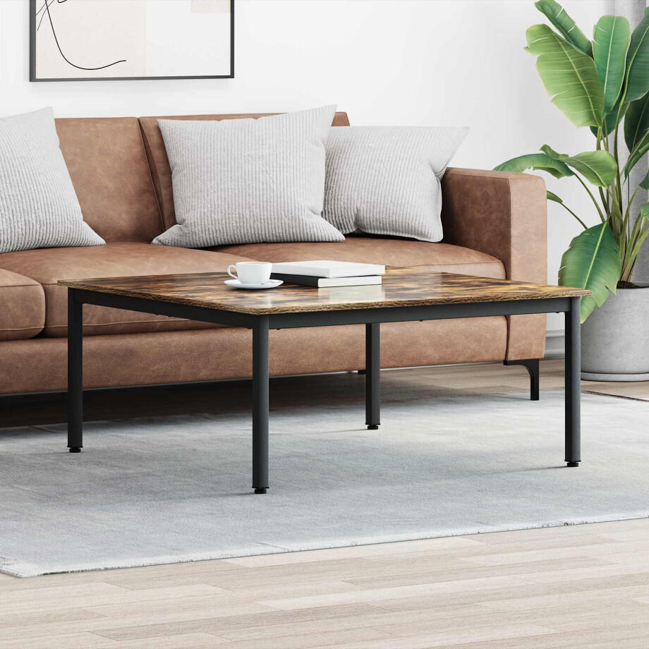 vidaXL Salontafel Rook Eik 100 x 100 x 45 cm Bewerkt hout vidaXL Salontafel Rook Eik 100 x 100 x 45 cm Bewerkt hout afbeelding 1