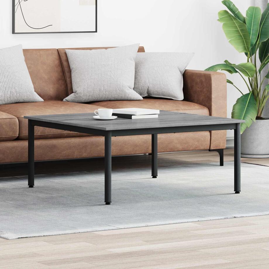 vidaXL Salontafel Grijs Sonoma 100 x 100 x 45 cm Bewerkt hout vidaXL Salontafel Grijs Sonoma 100 x 100 x 45 cm Bewerkt hout afbeelding 1