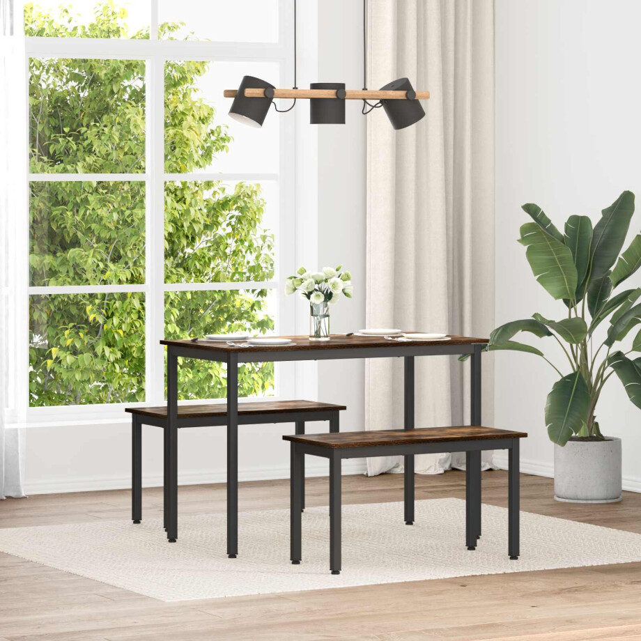 vidaXL Bank Rook Eik 80 x 35 x 45 cm Bewerkt hout vidaXL Bank Rook Eik 80 x 35 x 45 cm Bewerkt hout afbeelding 1