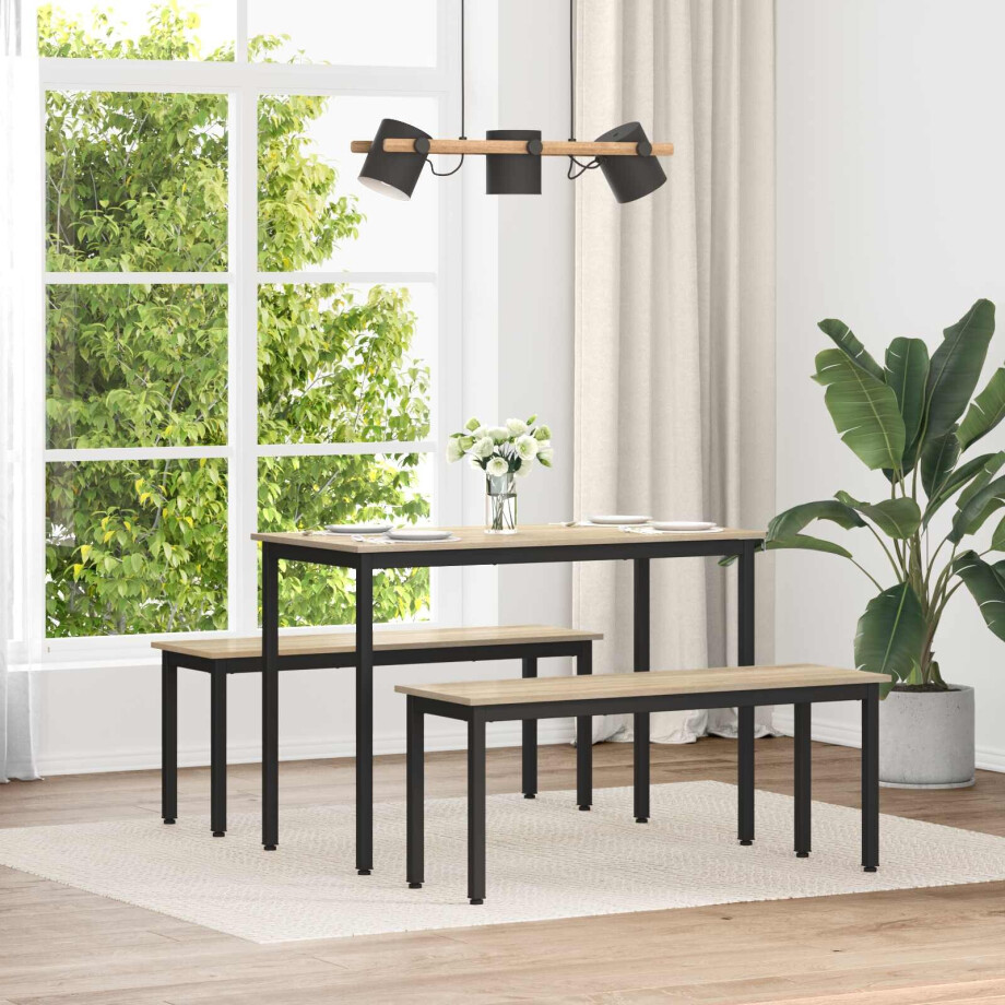 vidaXL Bank Sonoma 110 x 35 x 45 cm Bewerkt hout vidaXL Bank Sonoma 110 x 35 x 45 cm Bewerkt hout afbeelding 1