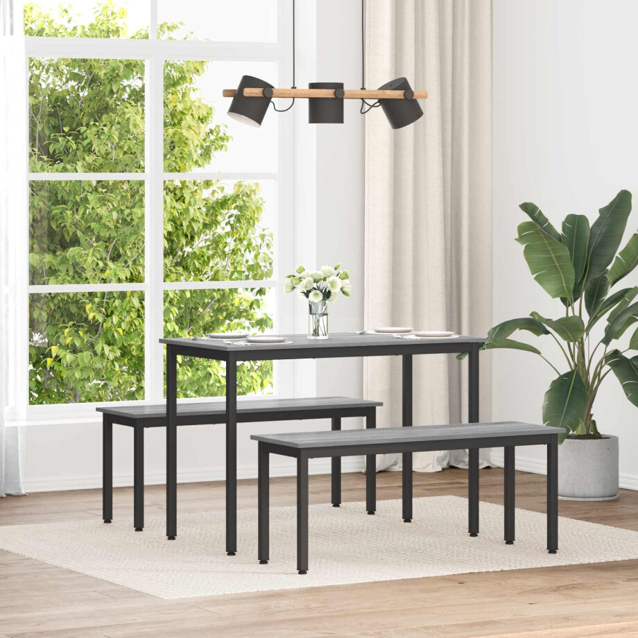 vidaXL Bank Grijs Sonoma 110 x 35 x 45 cm Bewerkt hout vidaXL Bank Grijs Sonoma 110 x 35 x 45 cm Bewerkt hout afbeelding 1