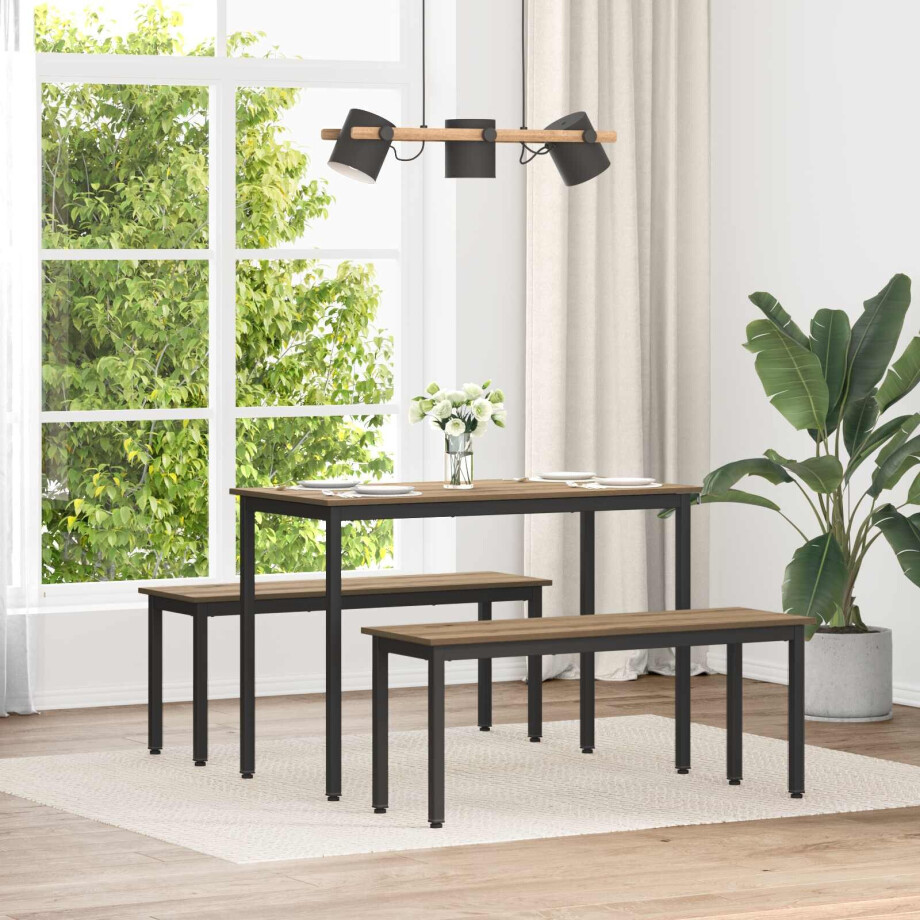 vidaXL Bank Ambachtelijk eiken 110 x 35 x 45 cm Bewerkt hout vidaXL Bank Ambachtelijk eiken 110 x 35 x 45 cm Bewerkt hout afbeelding 1
