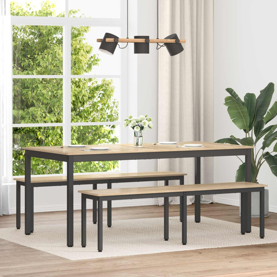 vidaXL Bank Sonoma 160 x 35 x 45 cm Bewerkt hout afbeelding 1