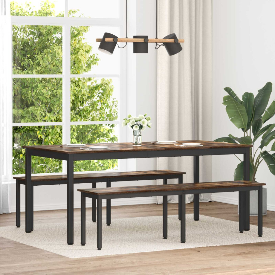 vidaXL Bank Rook Eik 160 x 35 x 45 cm Bewerkt hout vidaXL Bank Rook Eik 160 x 35 x 45 cm Bewerkt hout afbeelding 1