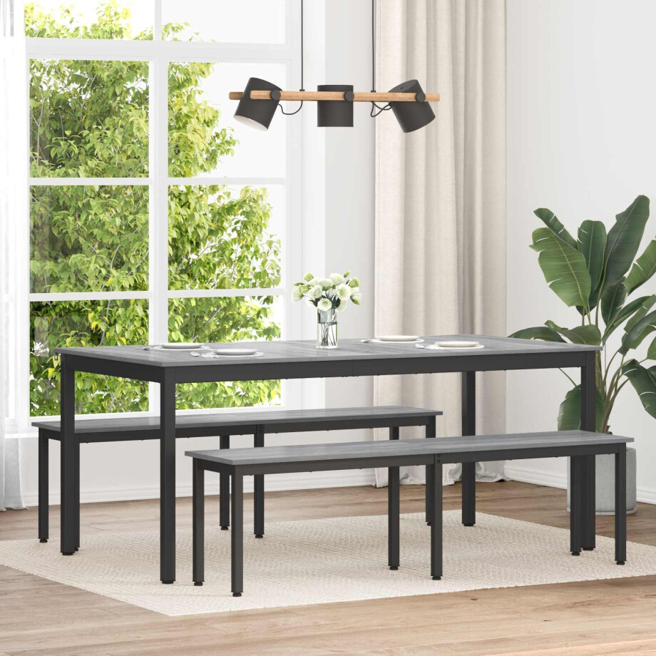 vidaXL Bank Grijs Sonoma 160 x 35 x 45 cm Bewerkt hout afbeelding 1