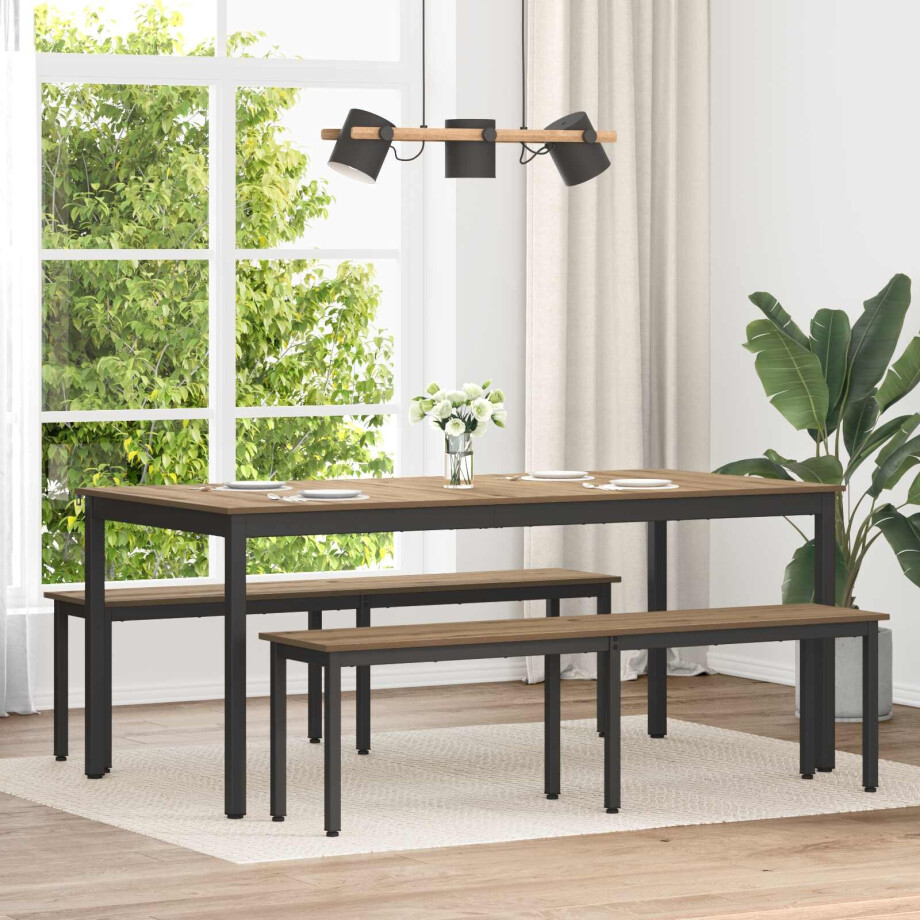 vidaXL Bank Ambachtelijk eiken 160 x 35 x 45 cm Bewerkt hout afbeelding 1