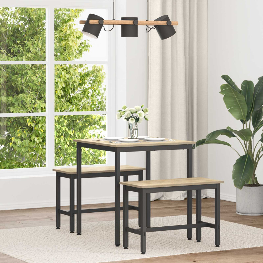 vidaXL Eettafels METAAL afbeelding 1