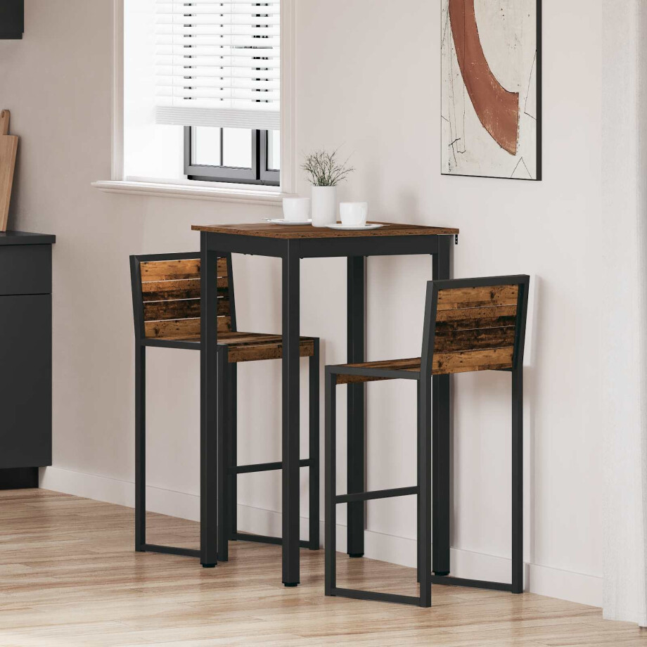 vidaXL Staande Bartafel Bewerkt hout afbeelding 1